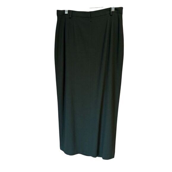 Ellen Tracy Faux Wrap Wool Midi Maxi Green Skirt - Picture 4 of 8